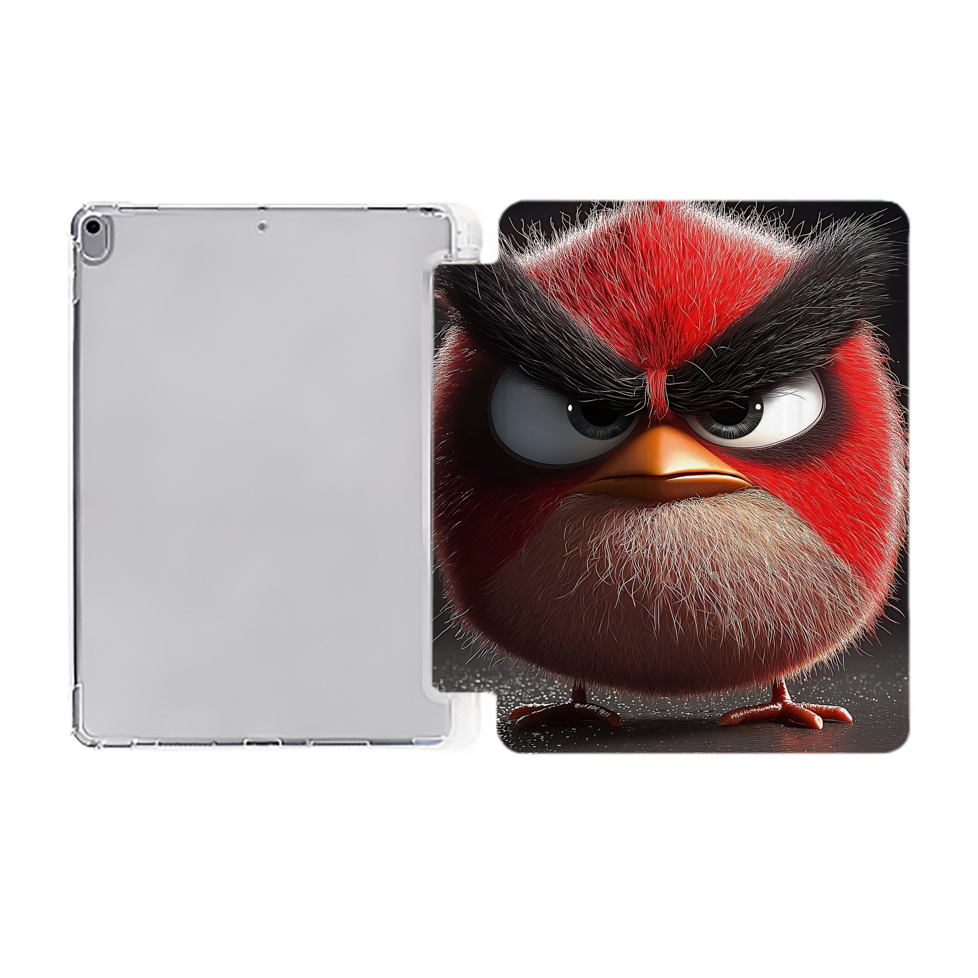 （画像用） Angry Birds アングリーバード IPad ケース ペン収納付き 三つ折りスタンド PUレザー×シリコン 対応機種9.5/10.5/10.9インチ